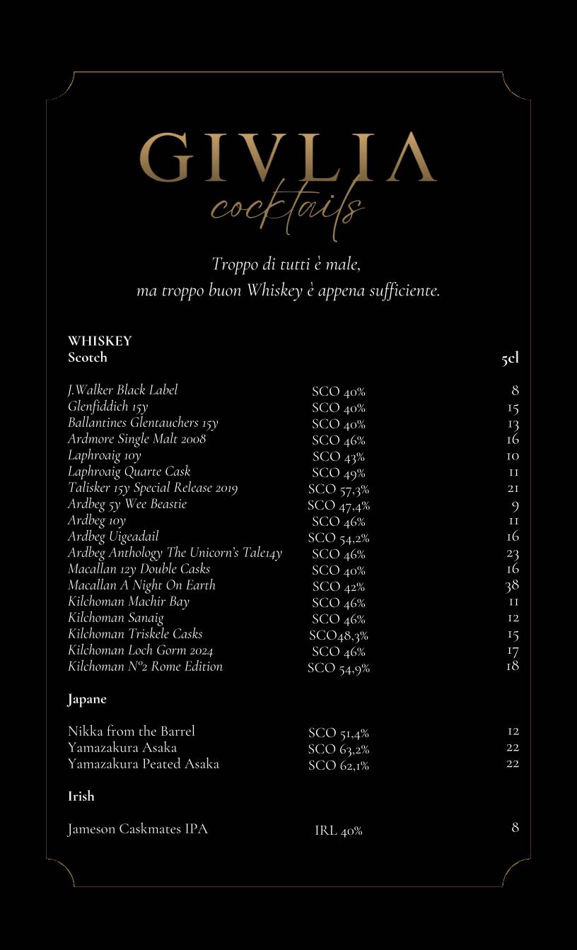 Menu di Giulia Restaurant 