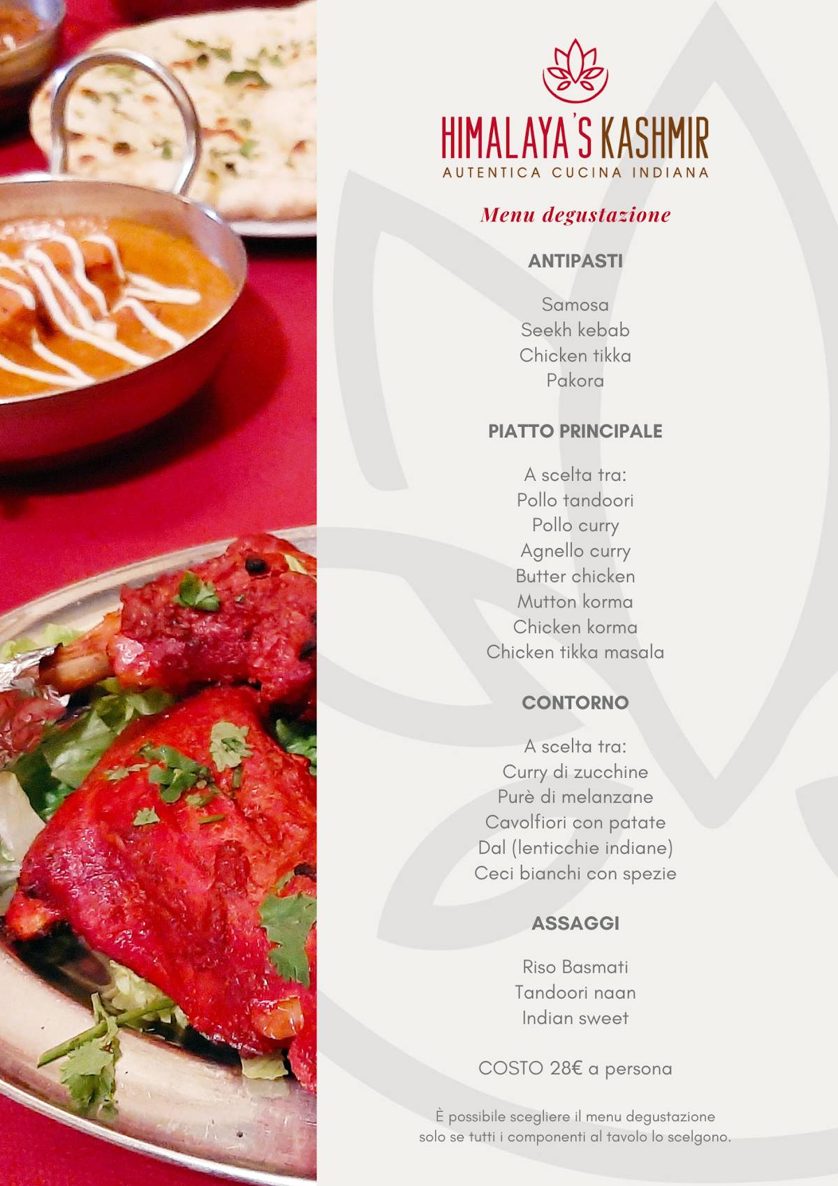 Menu di Himalaya's Kashmir - Ristorante indiano Roma - Autentici sapori d'India 