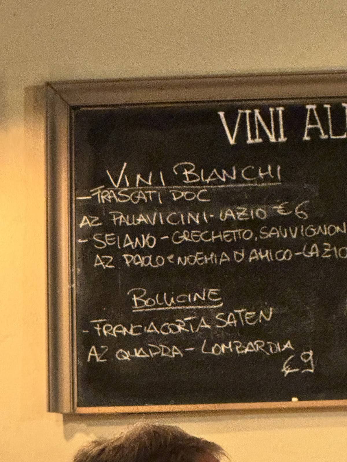 Menu di La Fiaschetta - cantina e cucina - 