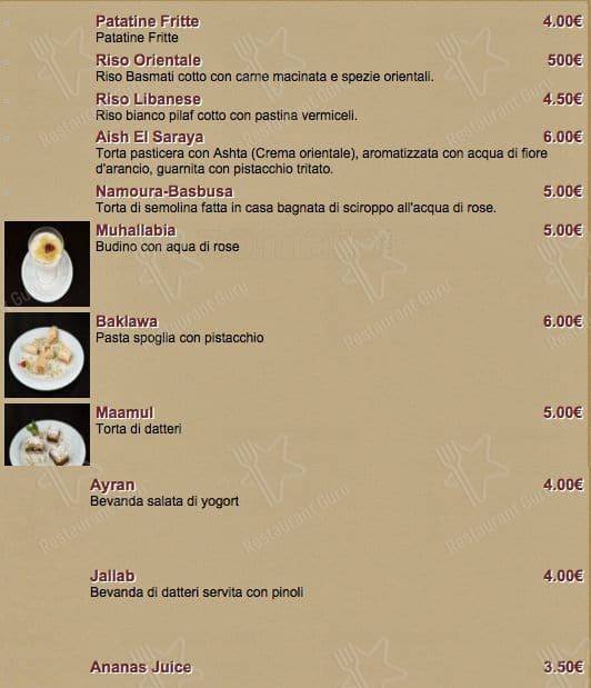 Menu di Mandaloun 