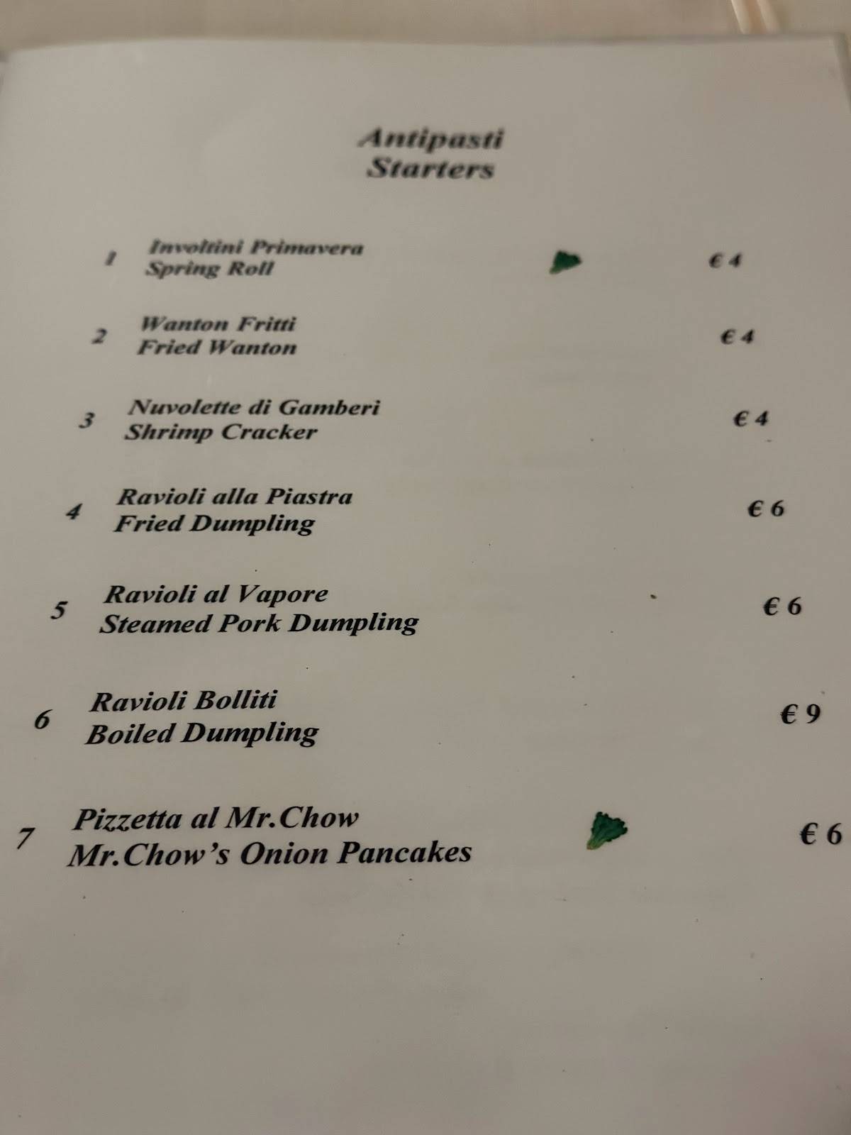 Menu di Mandarin Chow 