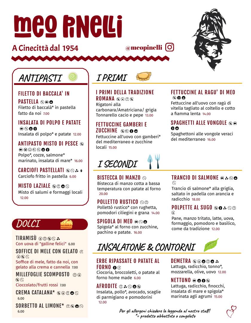 Menu di Meo Pinelli 