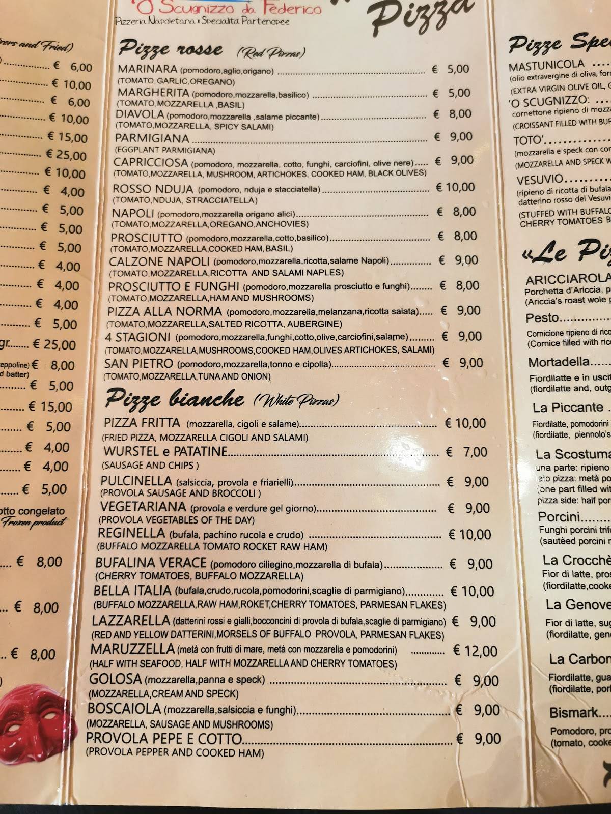 Menu di 'O Scugnizzo da Federico 