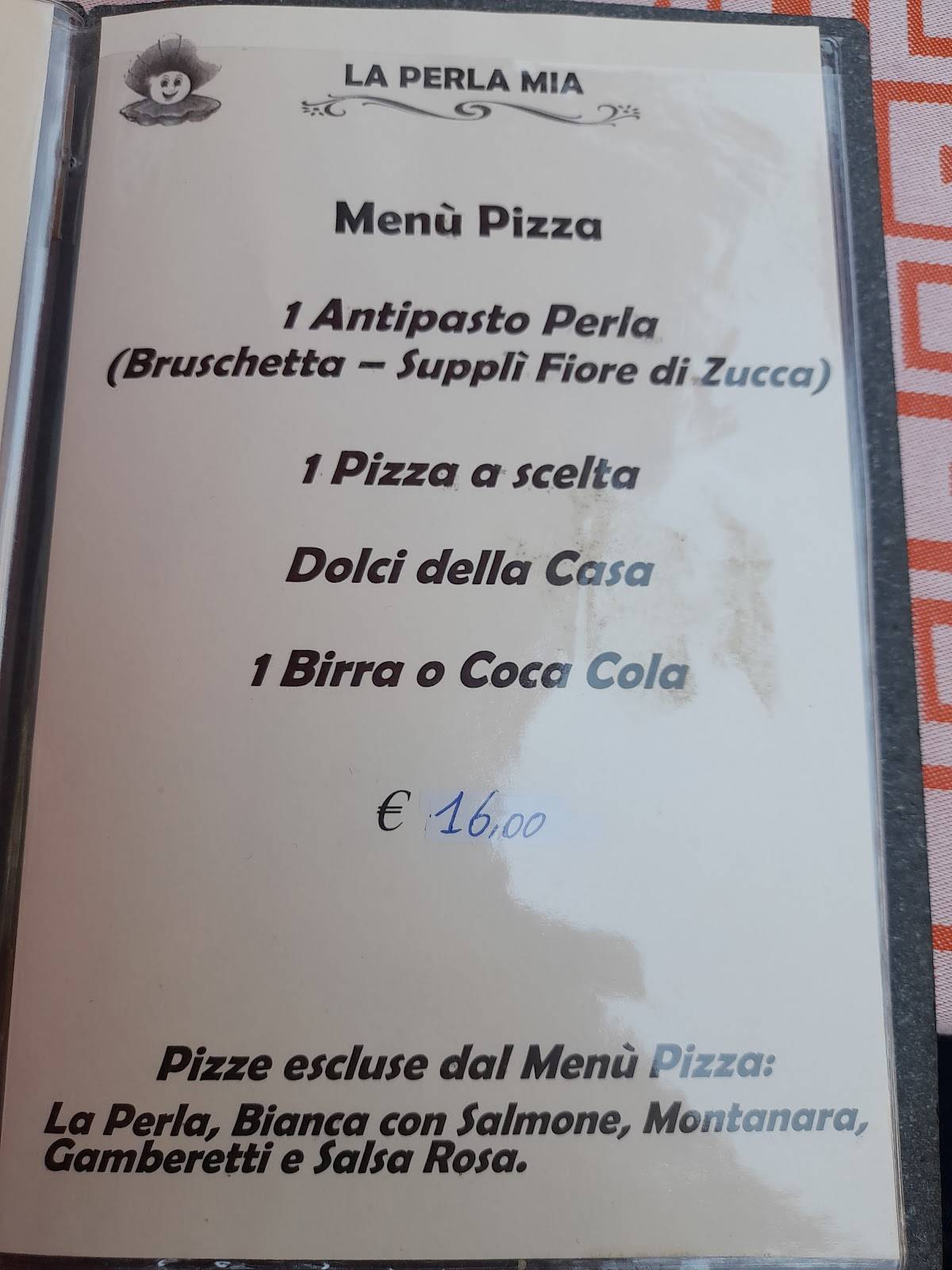 Menu di Ristorante La Perla mia 