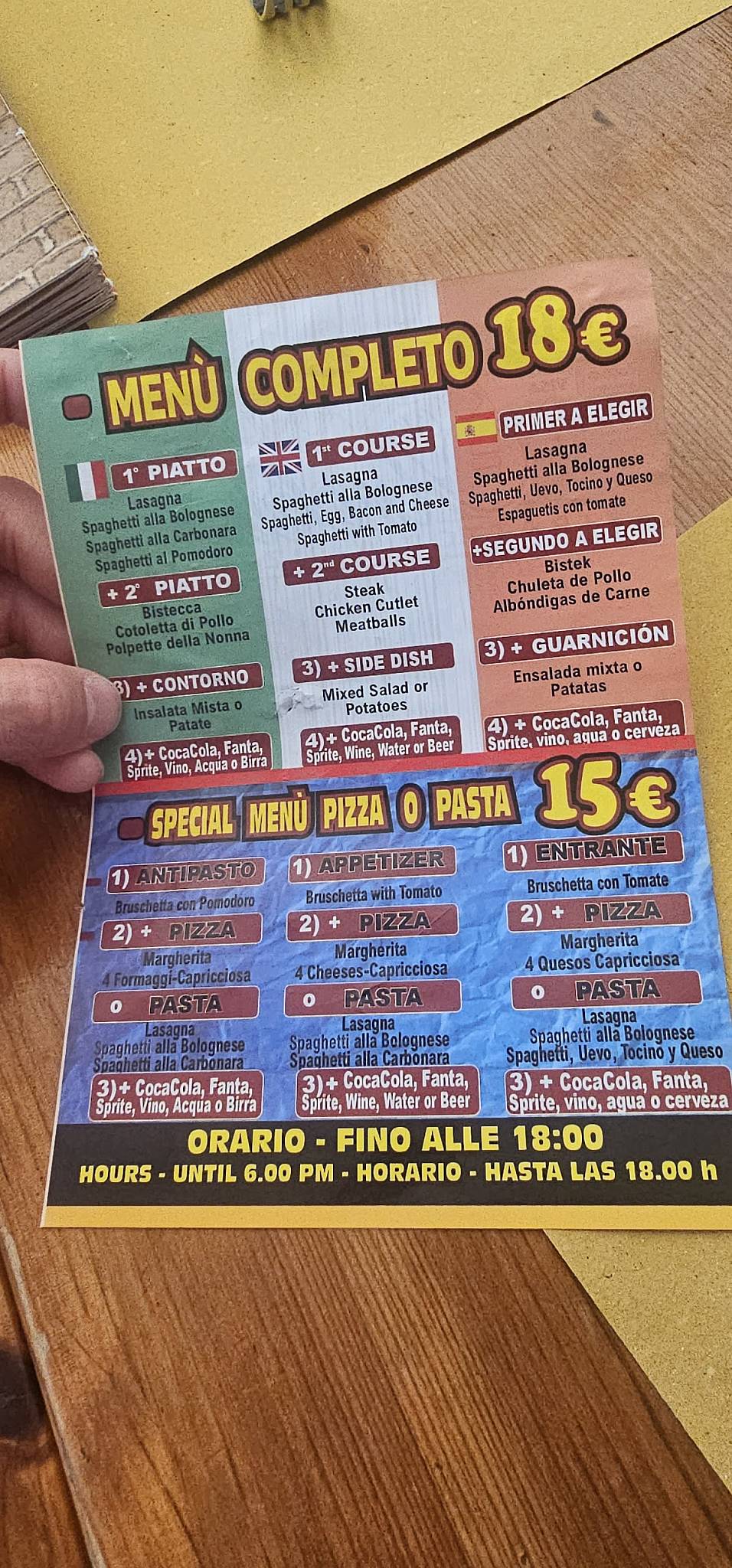 Menu di Trattoria Pizzeria Gli Archi 