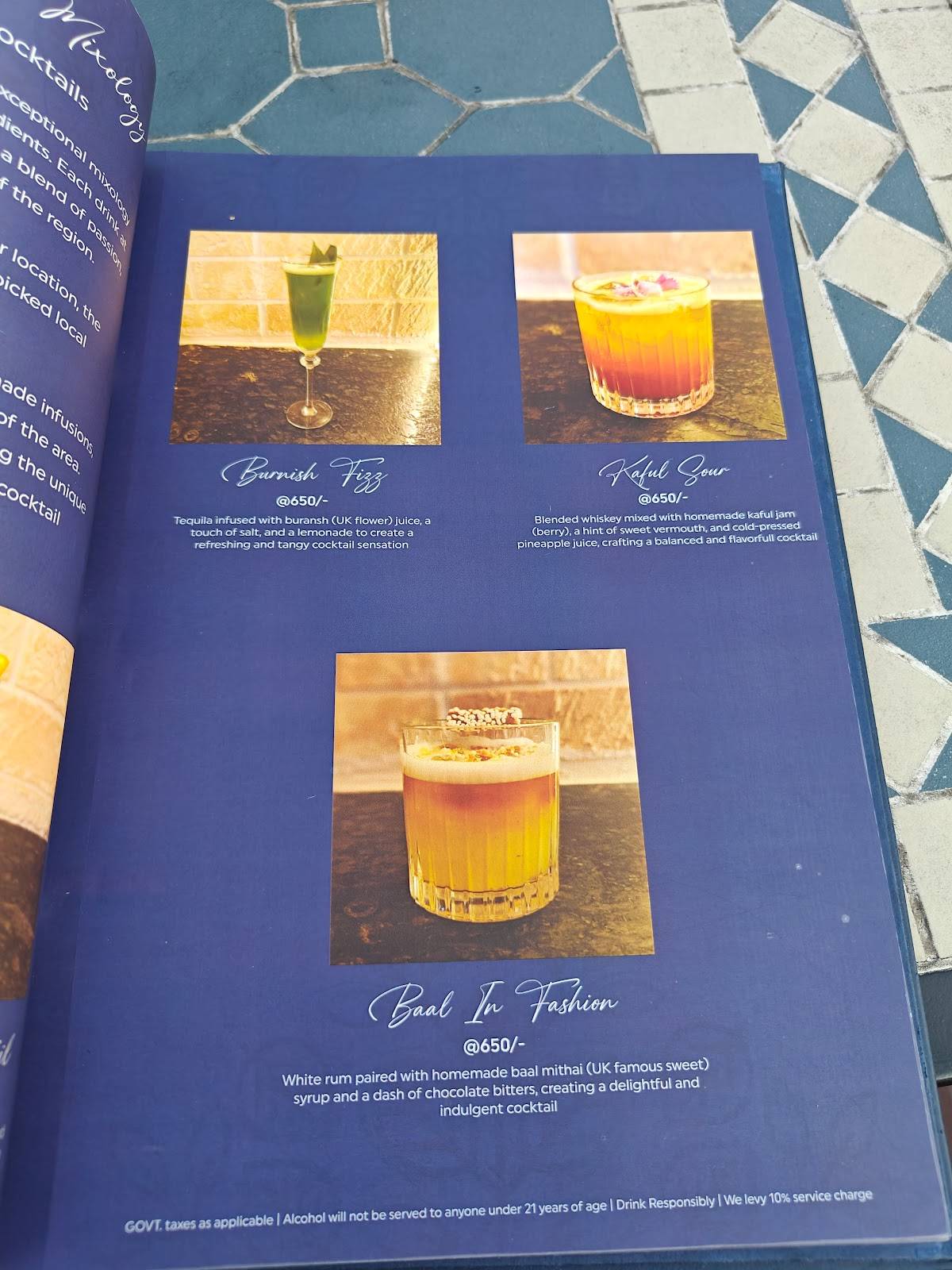 Romeo Lane - DEHRADUN menu