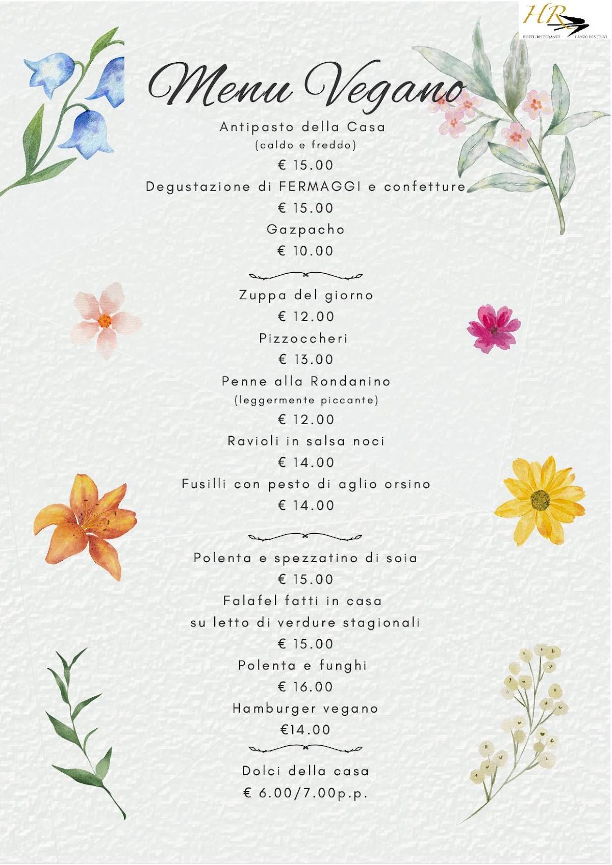 Menu di "Rondanino" Ristorante Hotel 