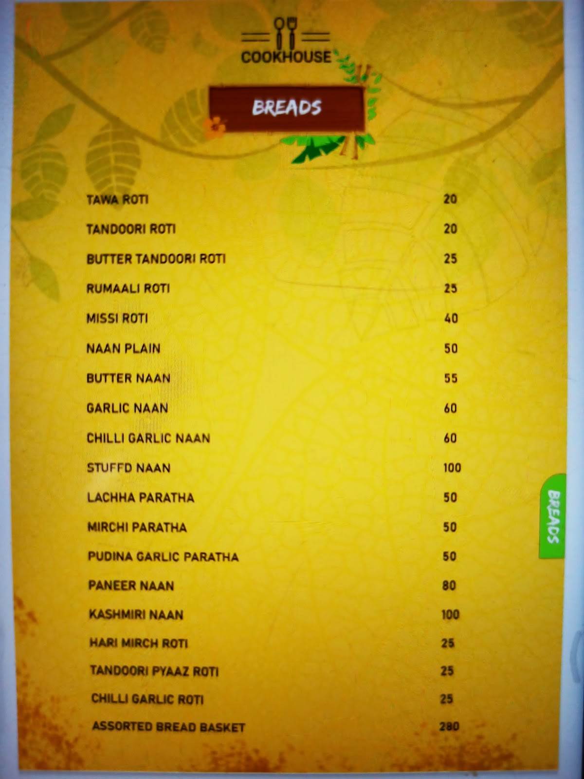 The Cook House - Roorkee's Finest Dining Destination menu