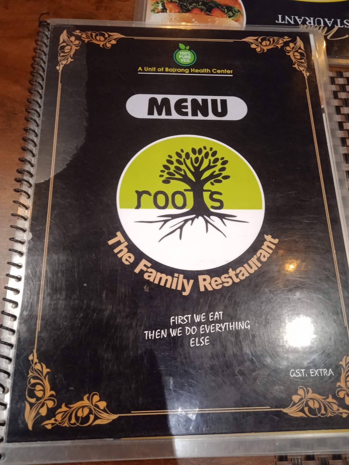 Roots Restaurant menu