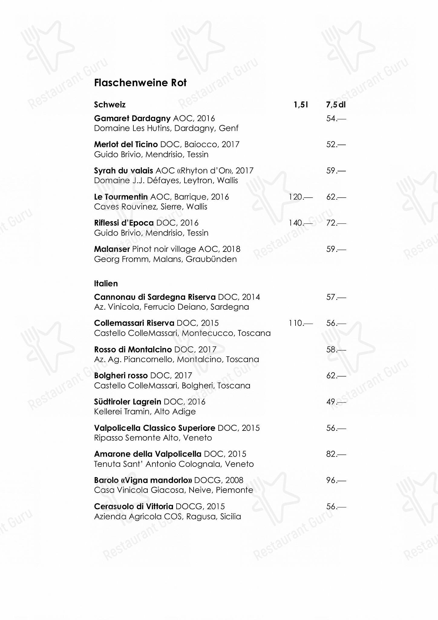 Menu pour Restaurant Rosengarten - OUR MENU