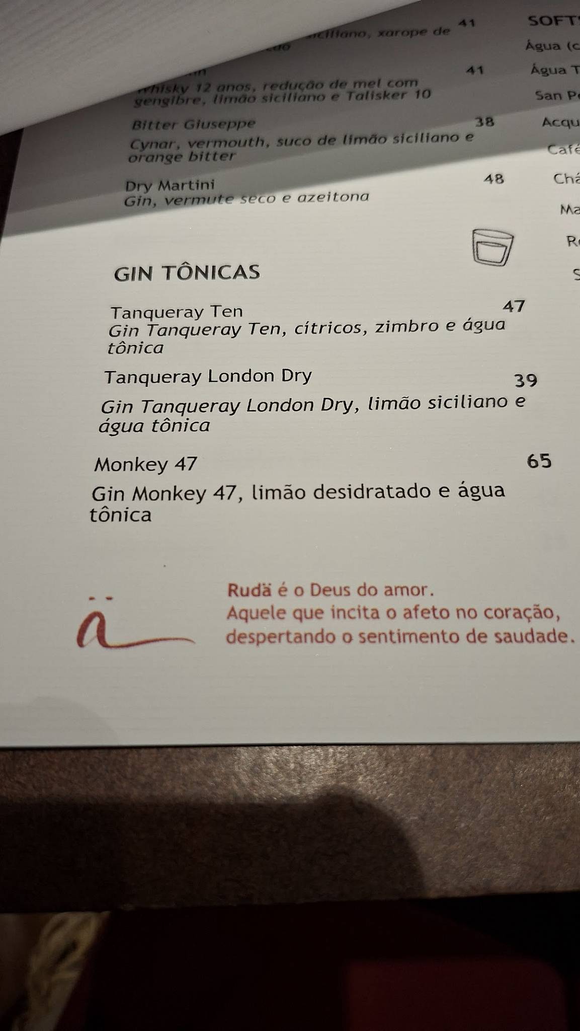 Rudä Restaurante cardápio