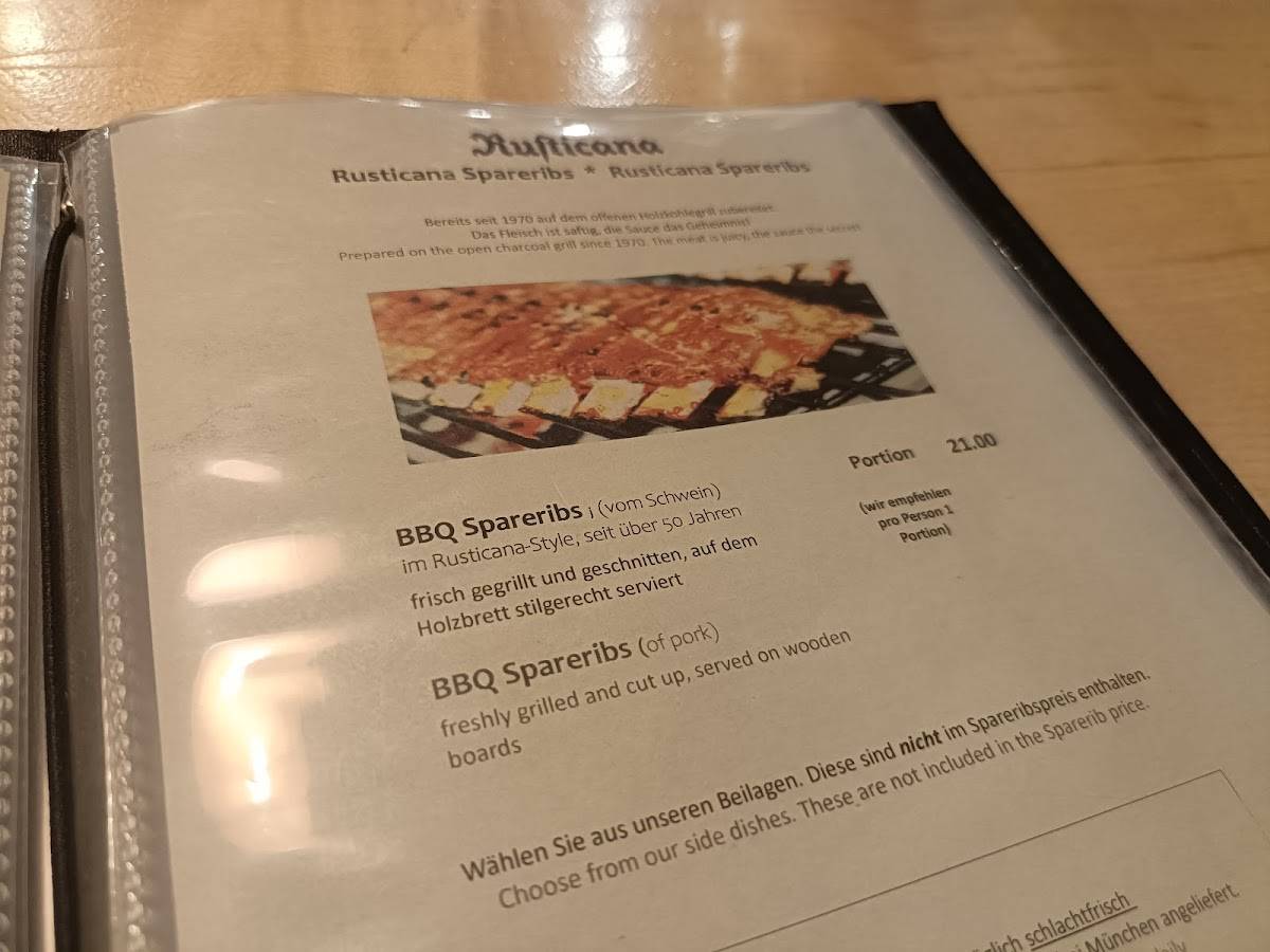 Menu de Rusticana