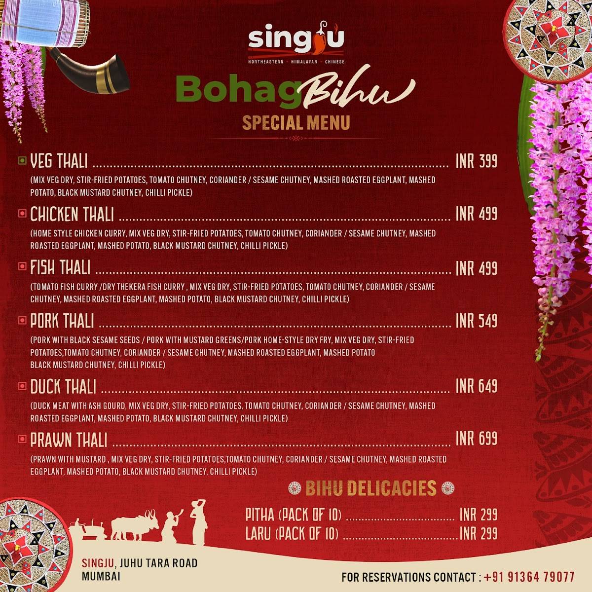 SINGJU,Juhu Tara Road menu