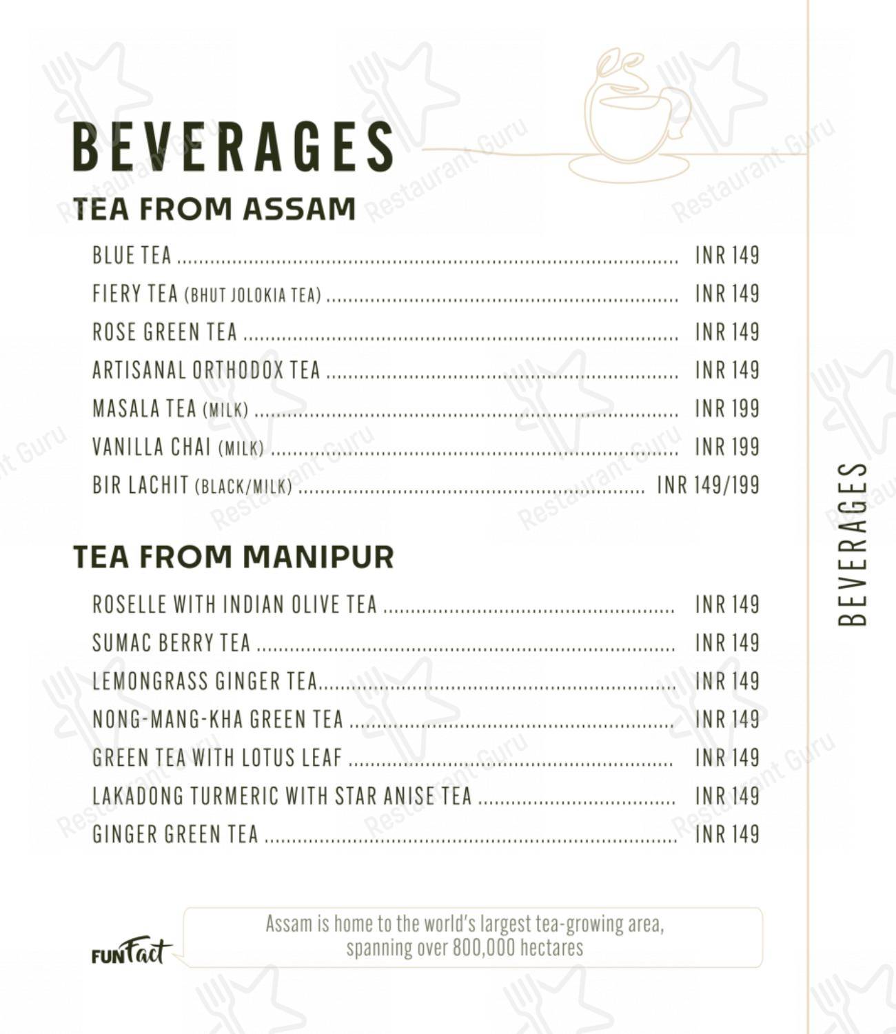 Menu for the SINGJU,Juhu Tara Road restaurant