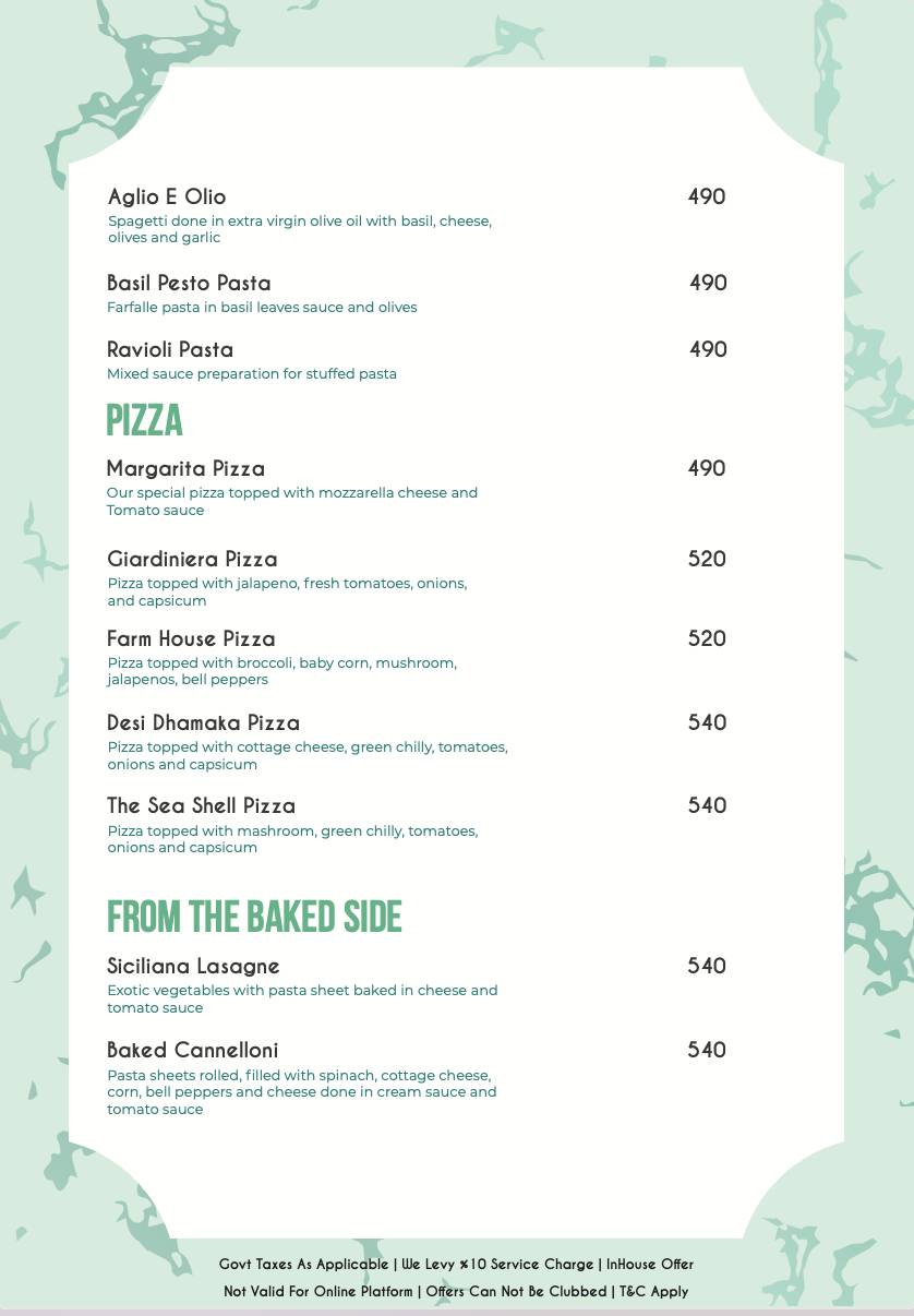 SKYBEACH - ROOFTOP RESTRAUNT LOUNGE & BAR IN JAIPUR menu