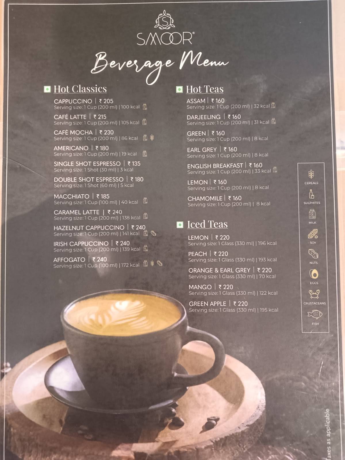 SMOOR Cafe - Orion Mall menu