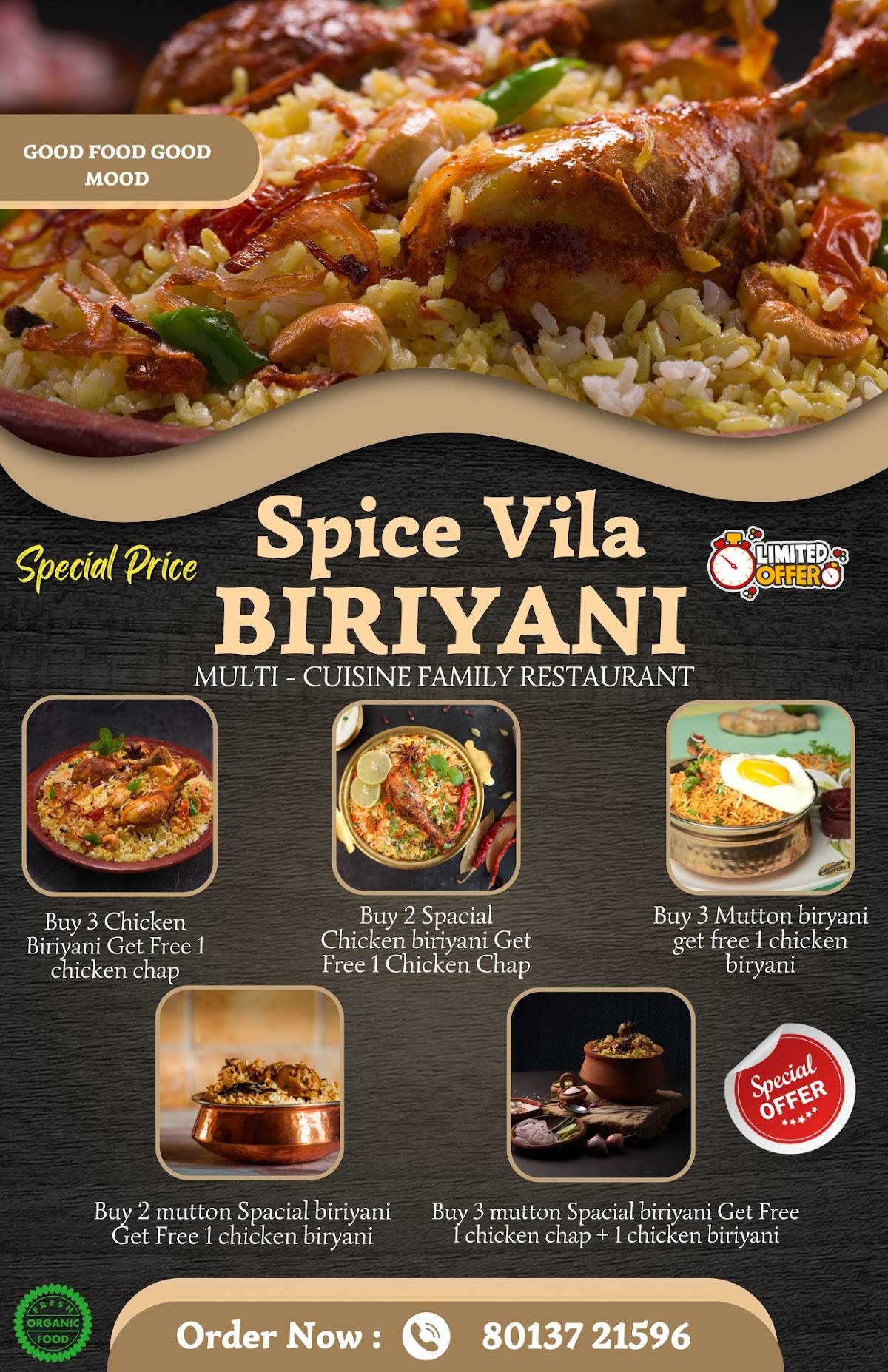 SPICE VILA menu