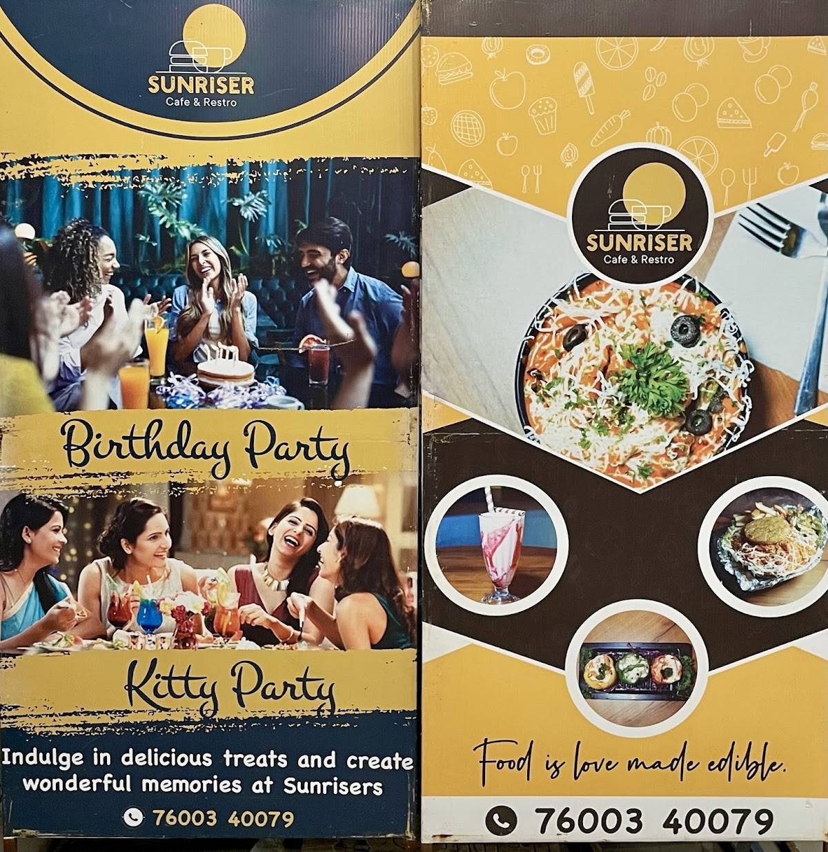 SUNRISER CAFE & RESTRO menu