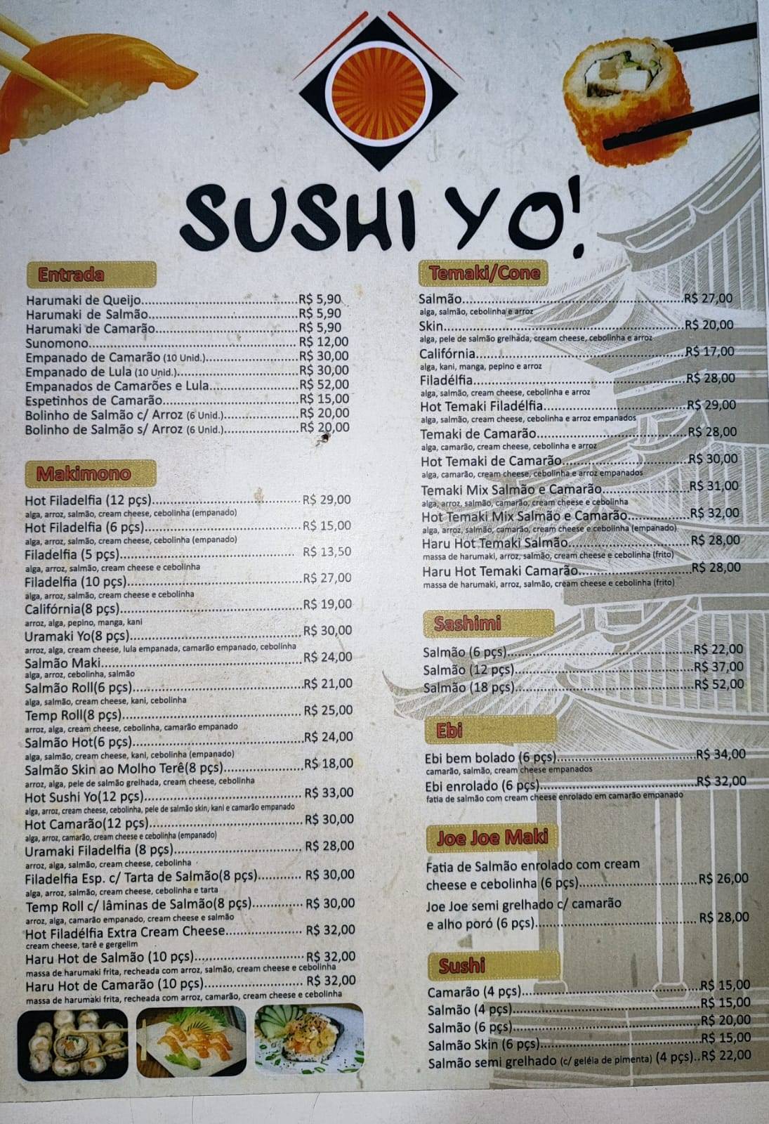 SUSHI YO ! ( Guaratiba) cardápio