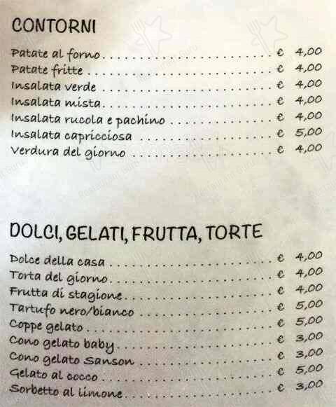 Menu di Sale e olio 