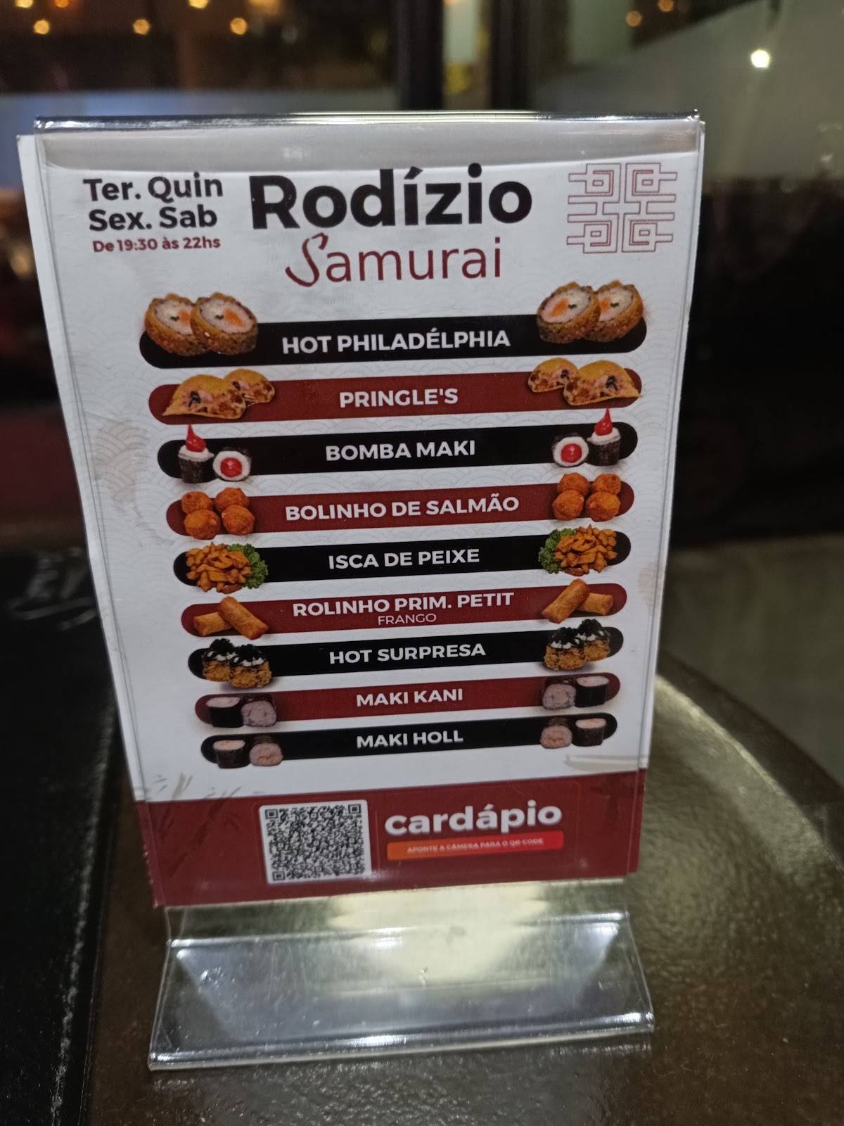 Samurai Japa Lounge cardápio