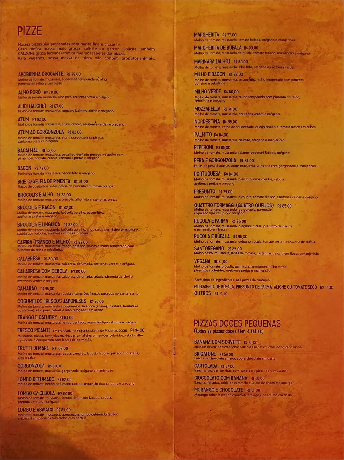 SantOrégano cardápio