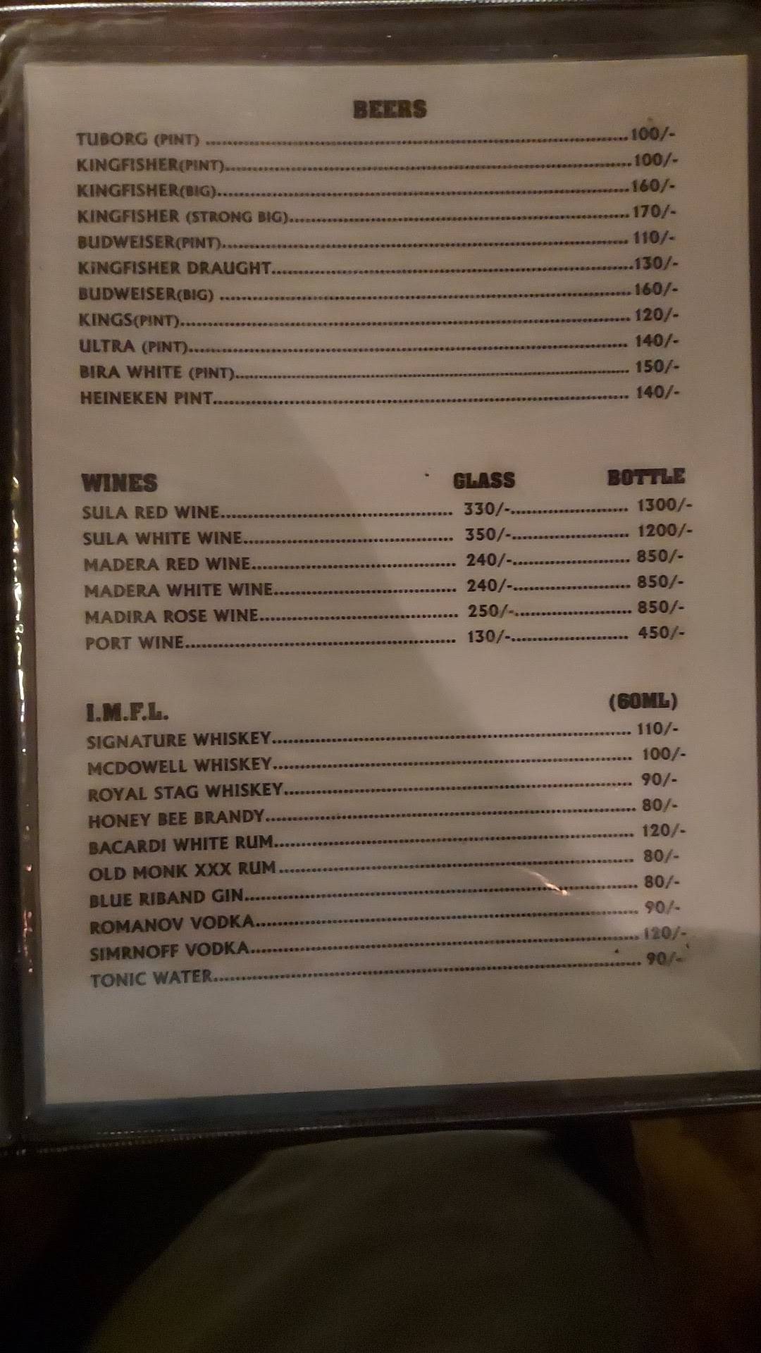 Santosh's Shack menu