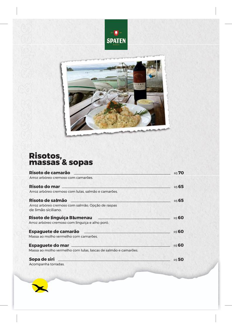 Restaurante Ponta de Baixo cardápio