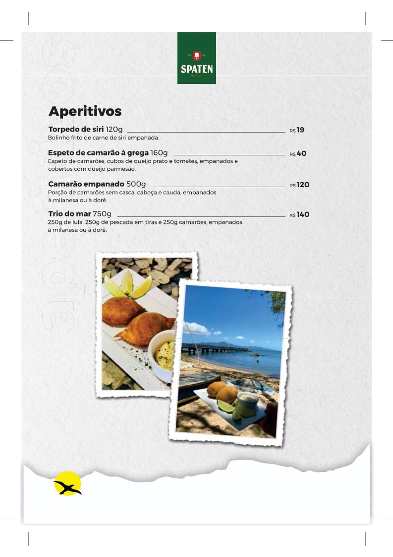 Restaurante Ponta de Baixo cardápio