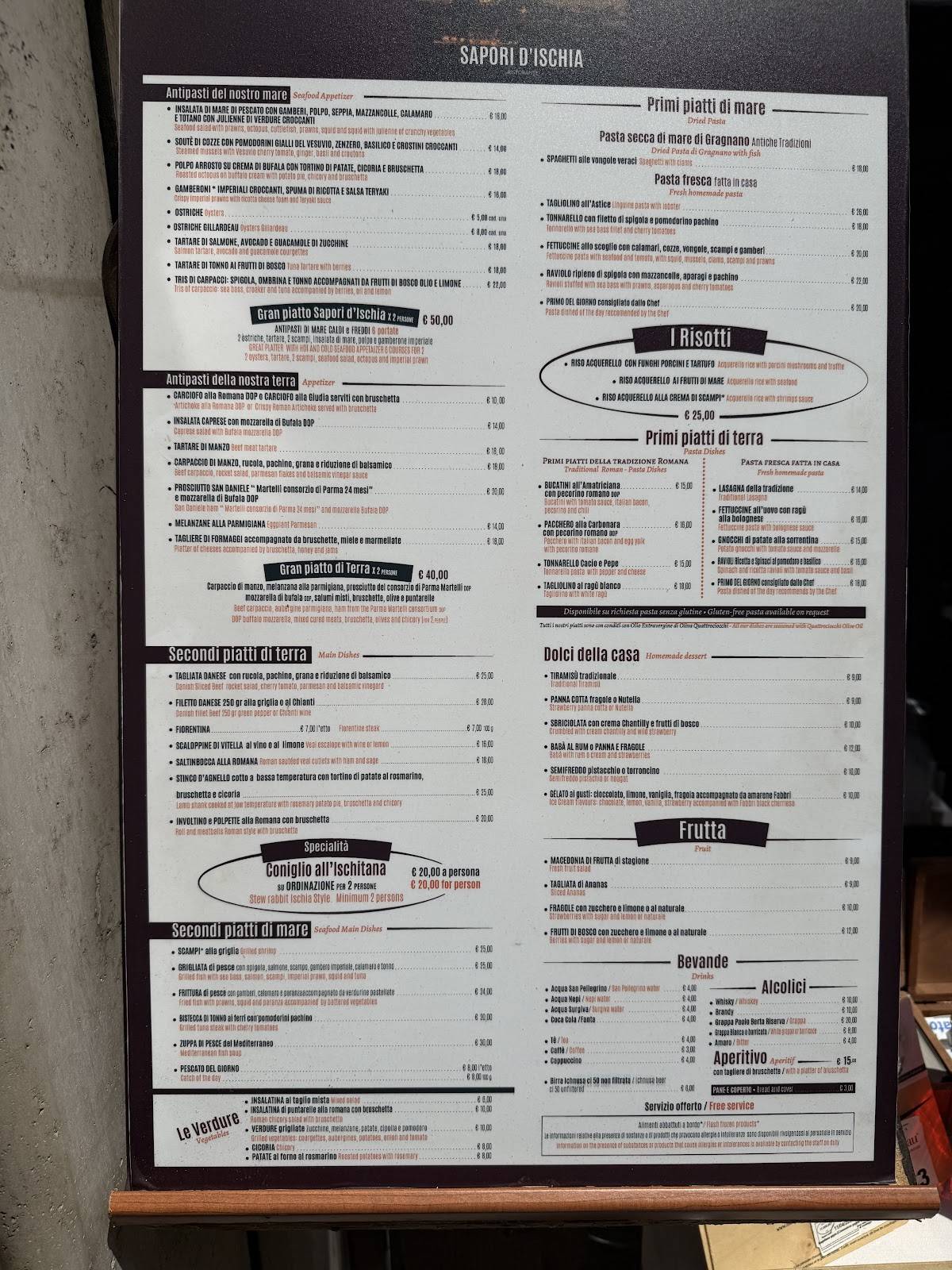Menu di Sapori d'Ischia 