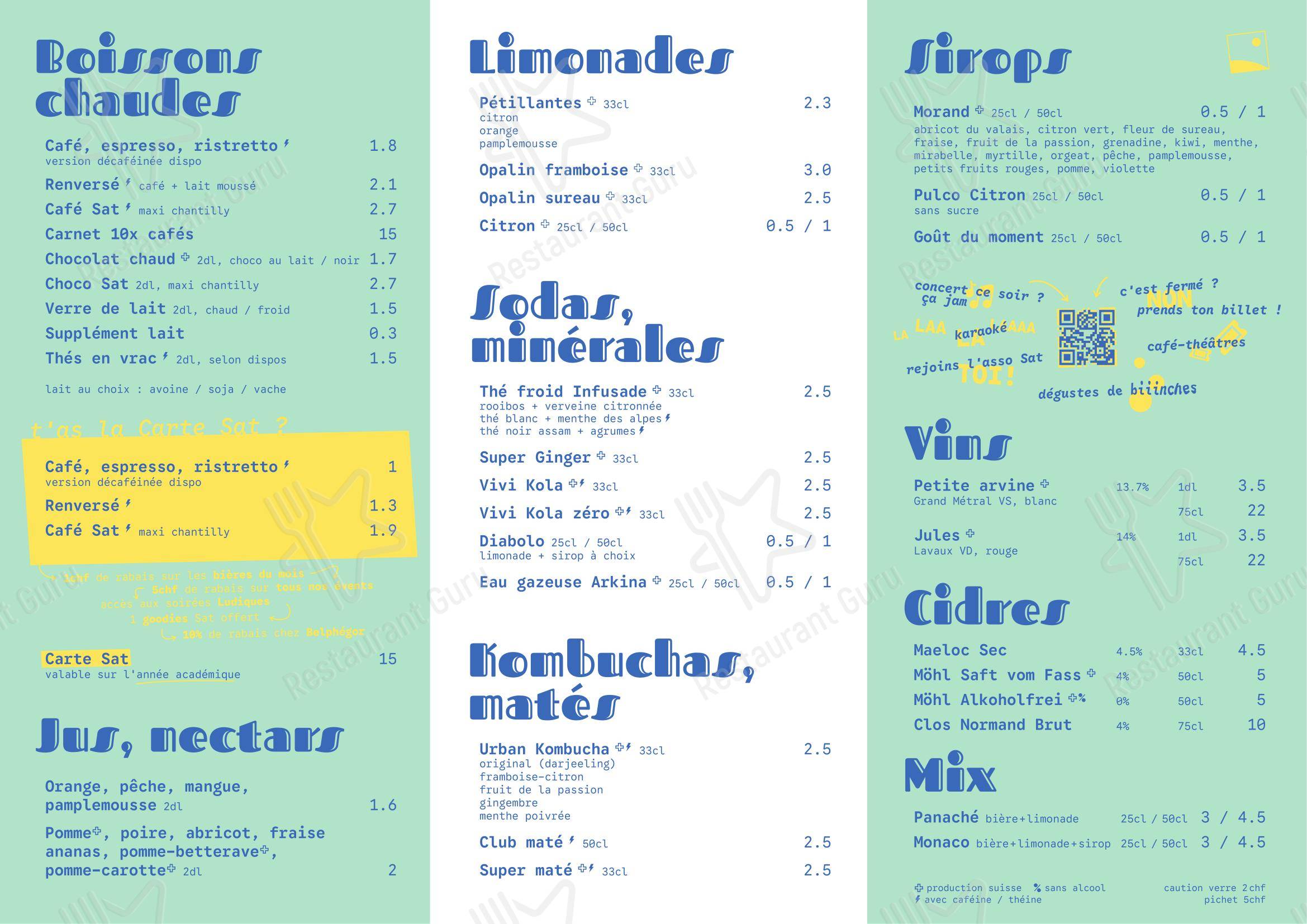 Satellite in Ecublens - Menu