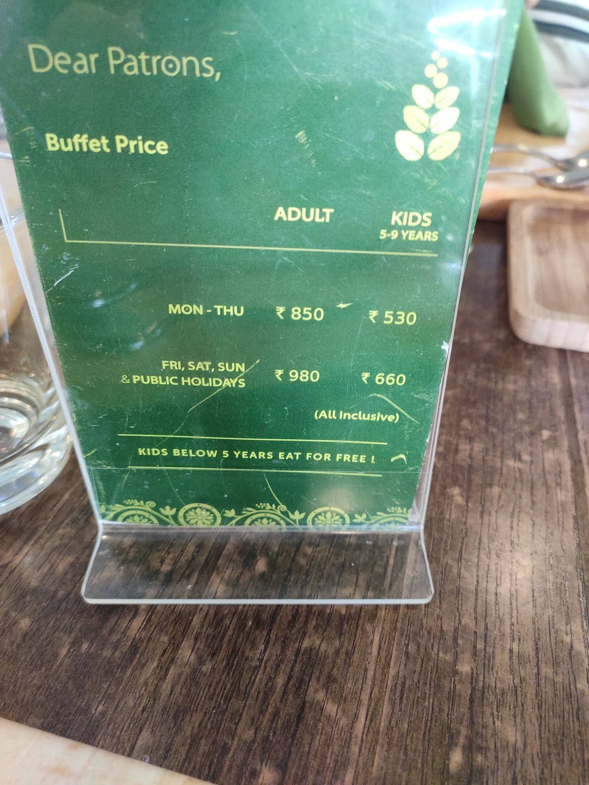 Sattvam Restaurant menu