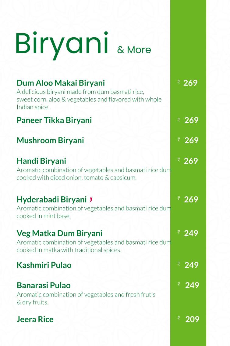Sattvik - A Vegetarian Delight menu