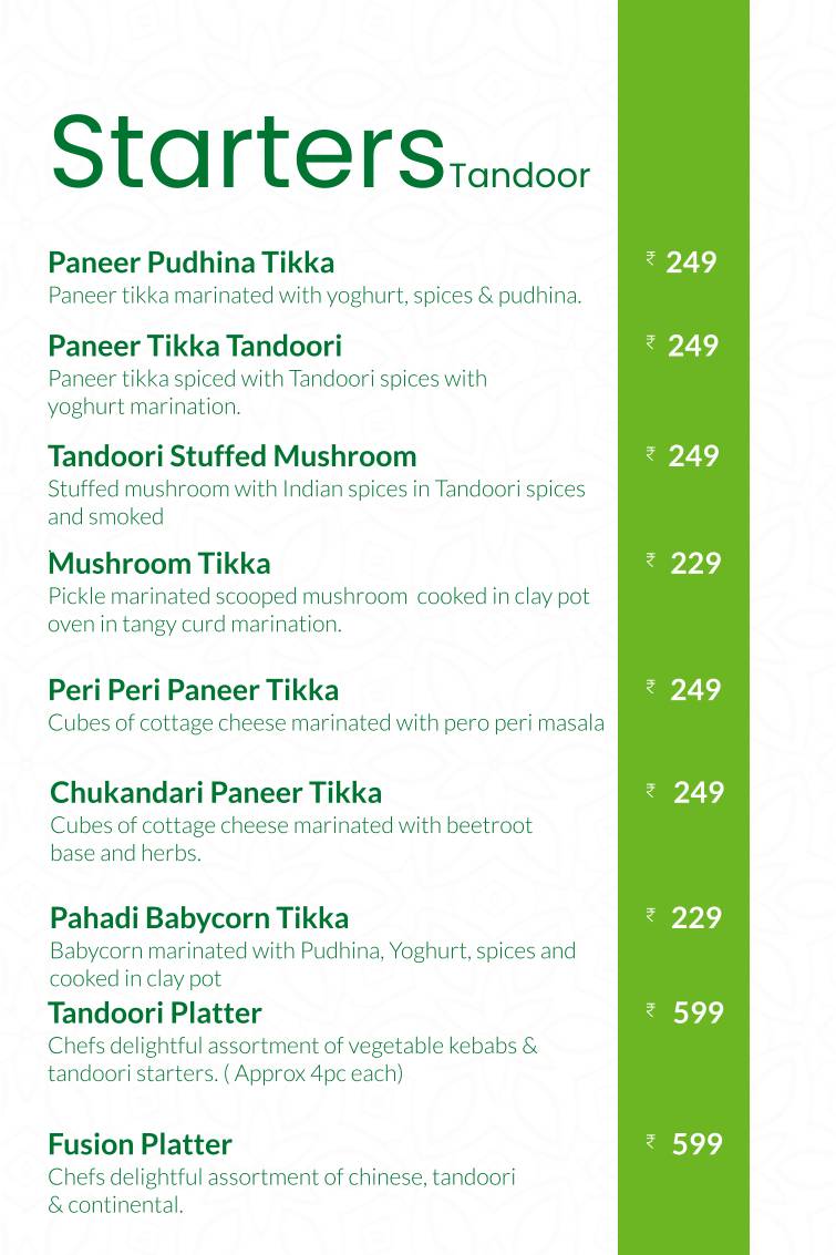 Sattvik - A Vegetarian Delight menu