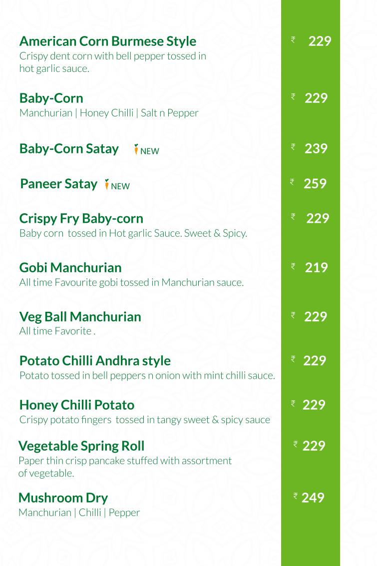 Sattvik - A Vegetarian Delight menu