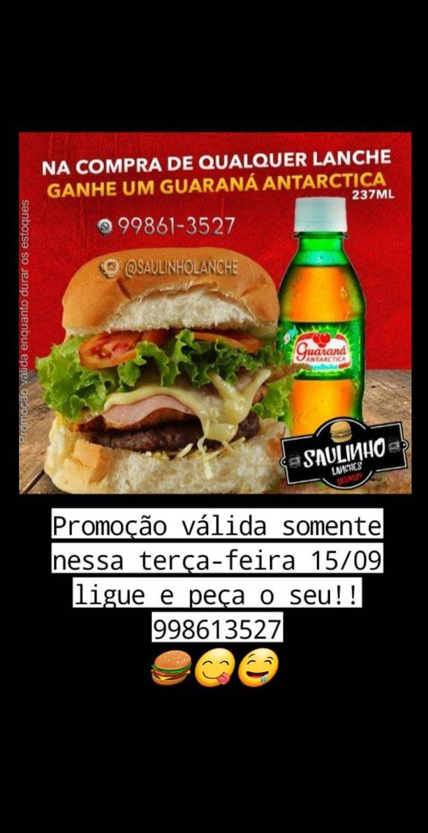 Saulinho Lanches cardápio