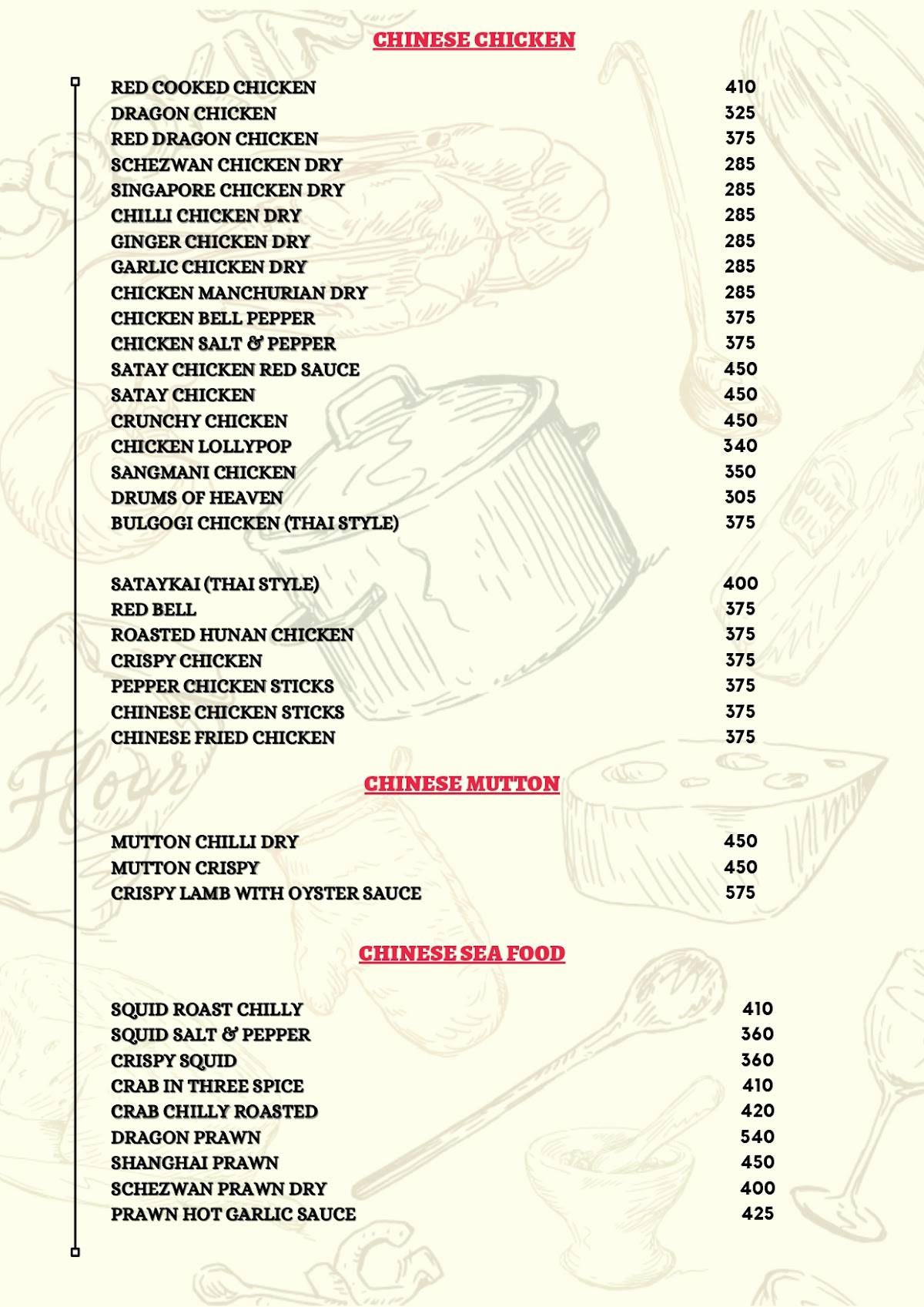 Savoury Seashell menu