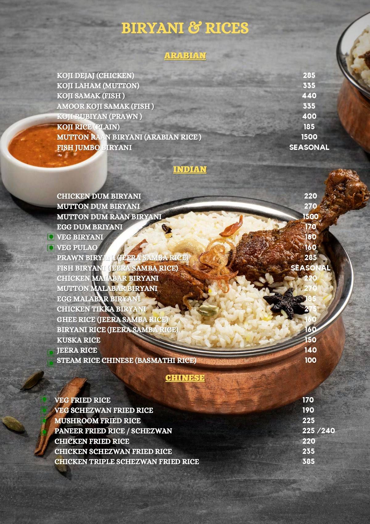 Savoury Seashell menu