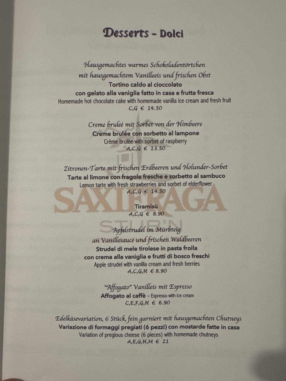 Menu di Saxifraga Stub'n 