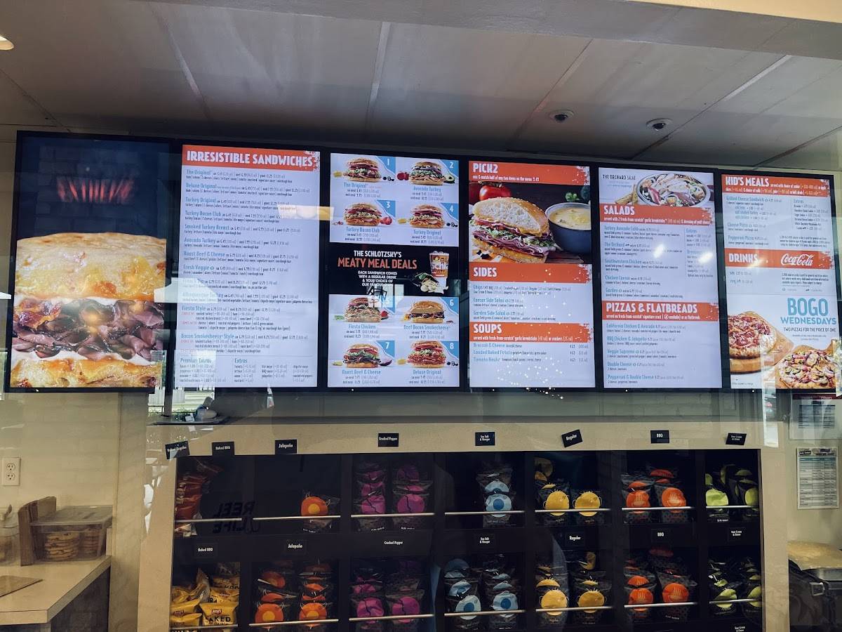 Menu at Schlotzsky's restaurant, Tulsa, 2343 E 71st St