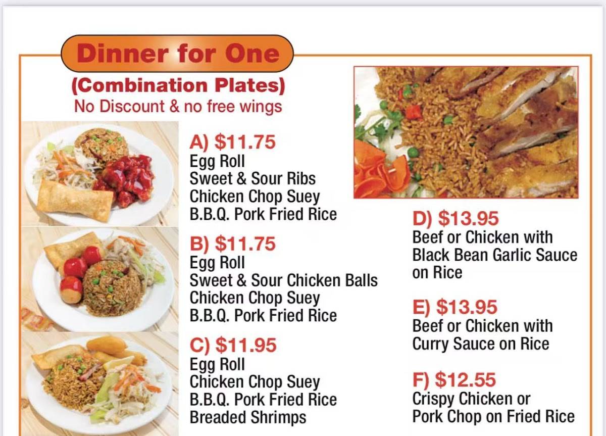 Menu de Seaspray restaurant