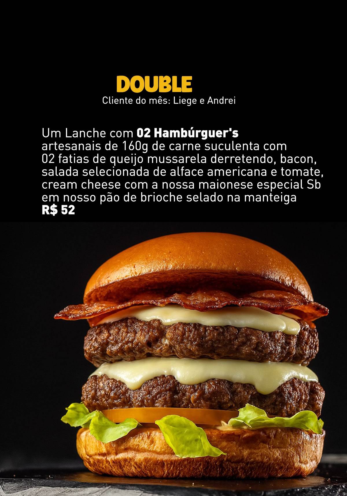 Send Burger cardápio