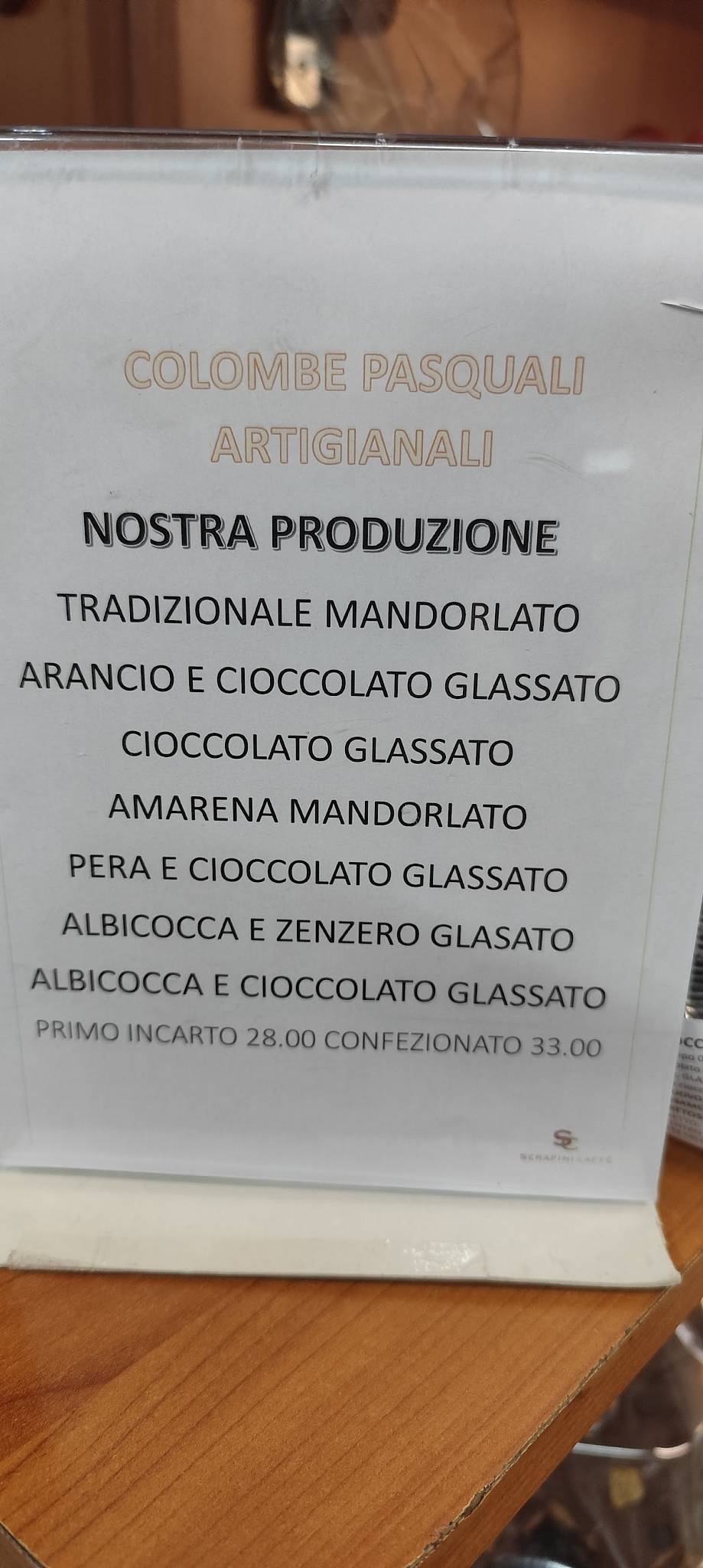 Menu di Serafini Caffé 