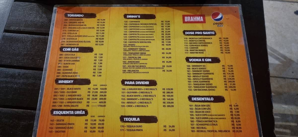 Seu Chico Botequim cardápio