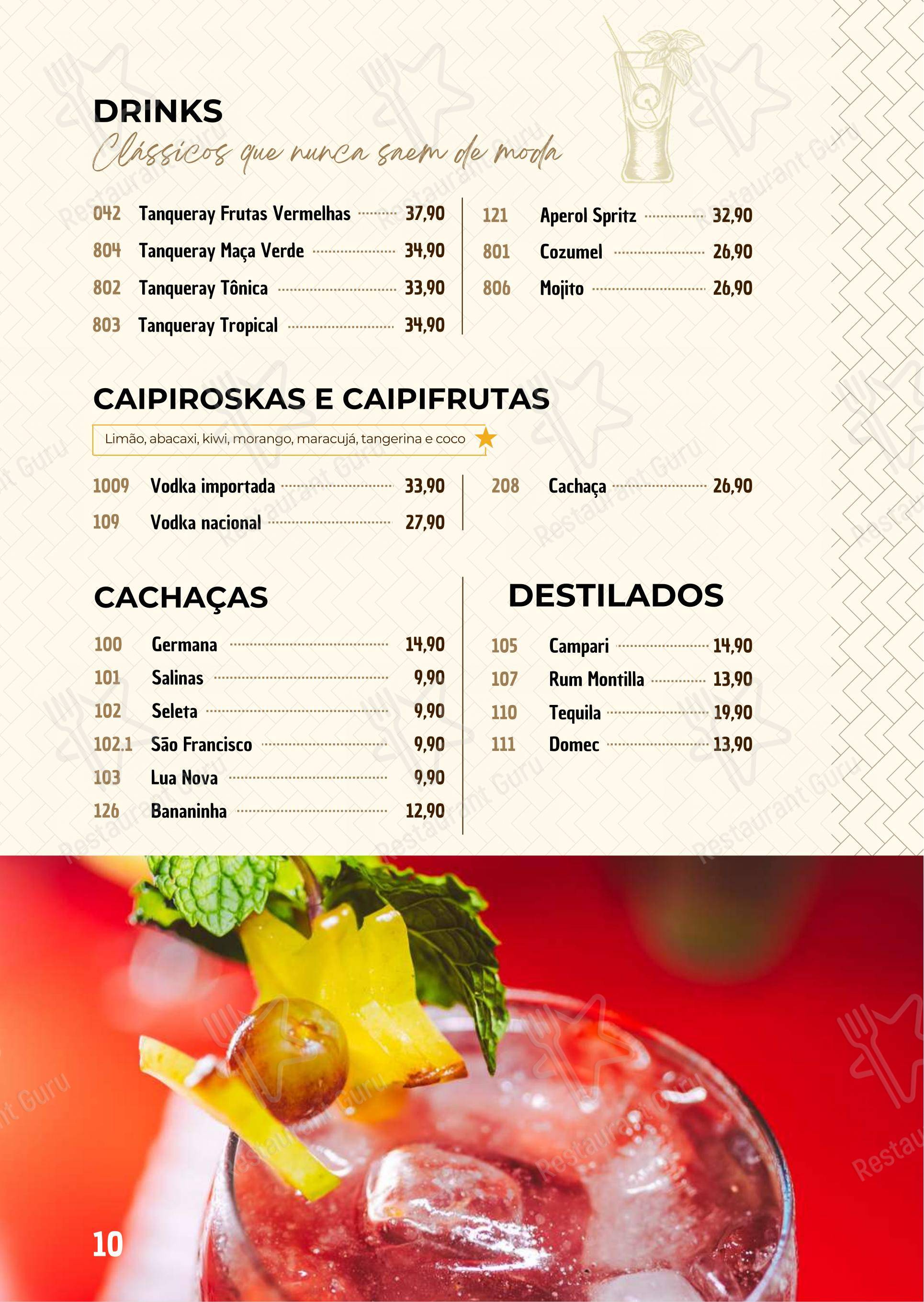 菜单 para Seu Juca em Brasília