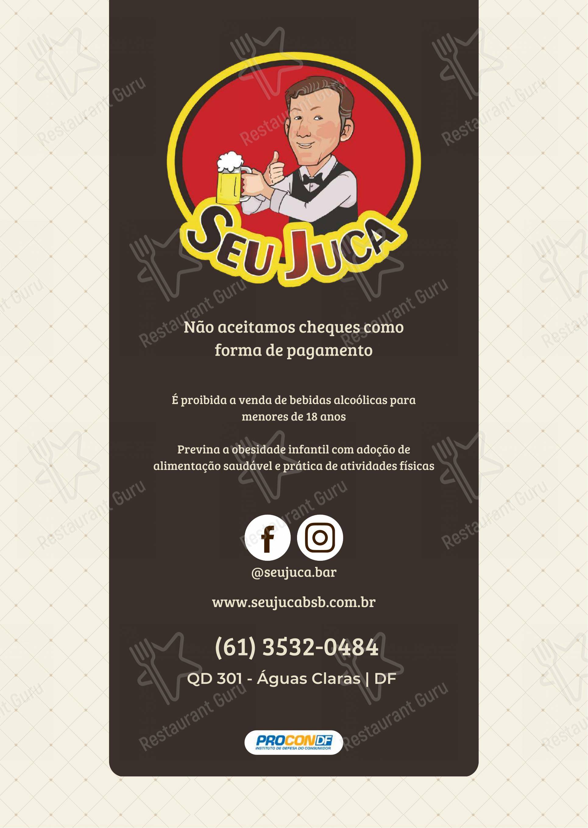 Menu bar para Seu Juca em Brasília