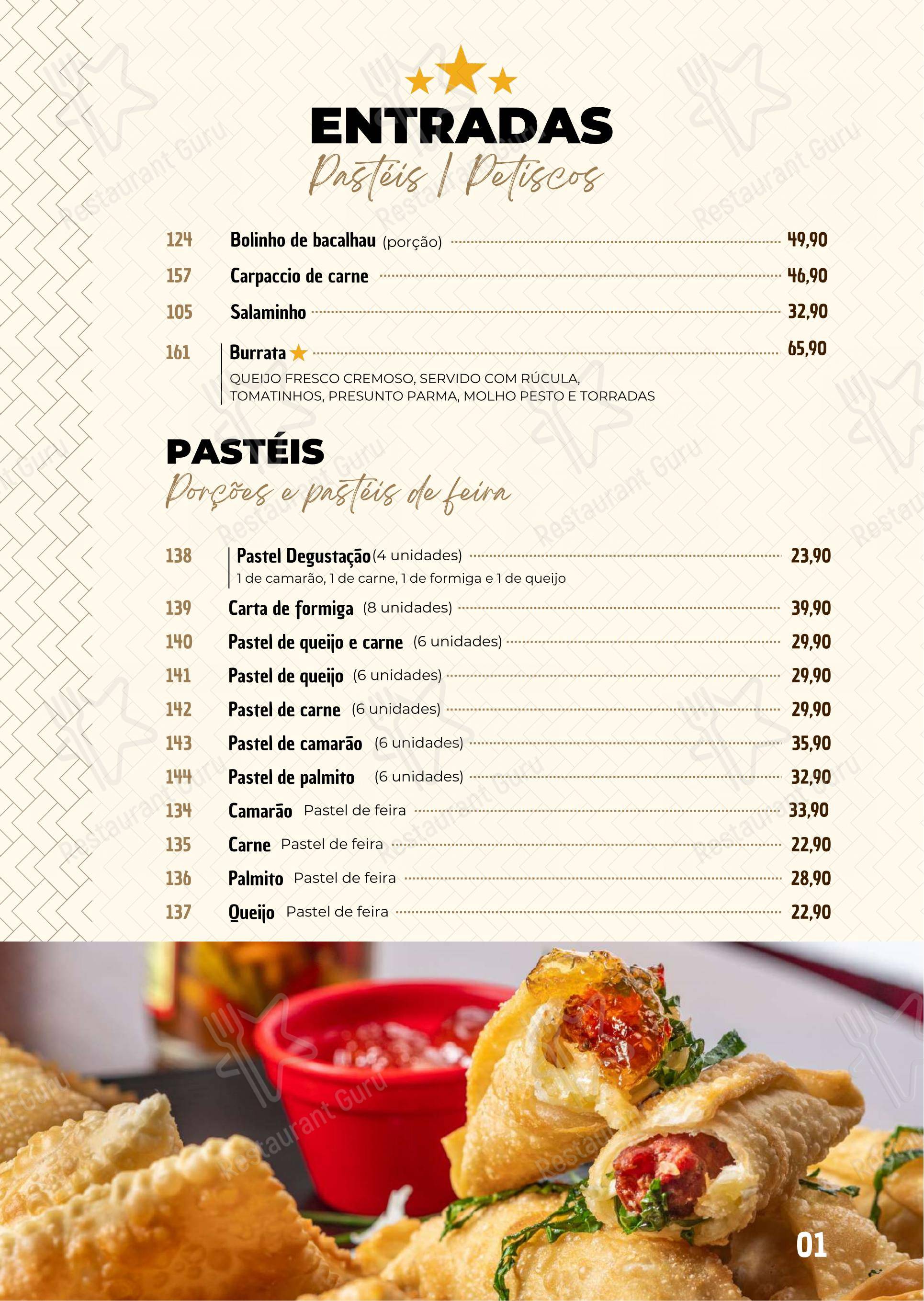 Menu para Seu Juca em Brasília