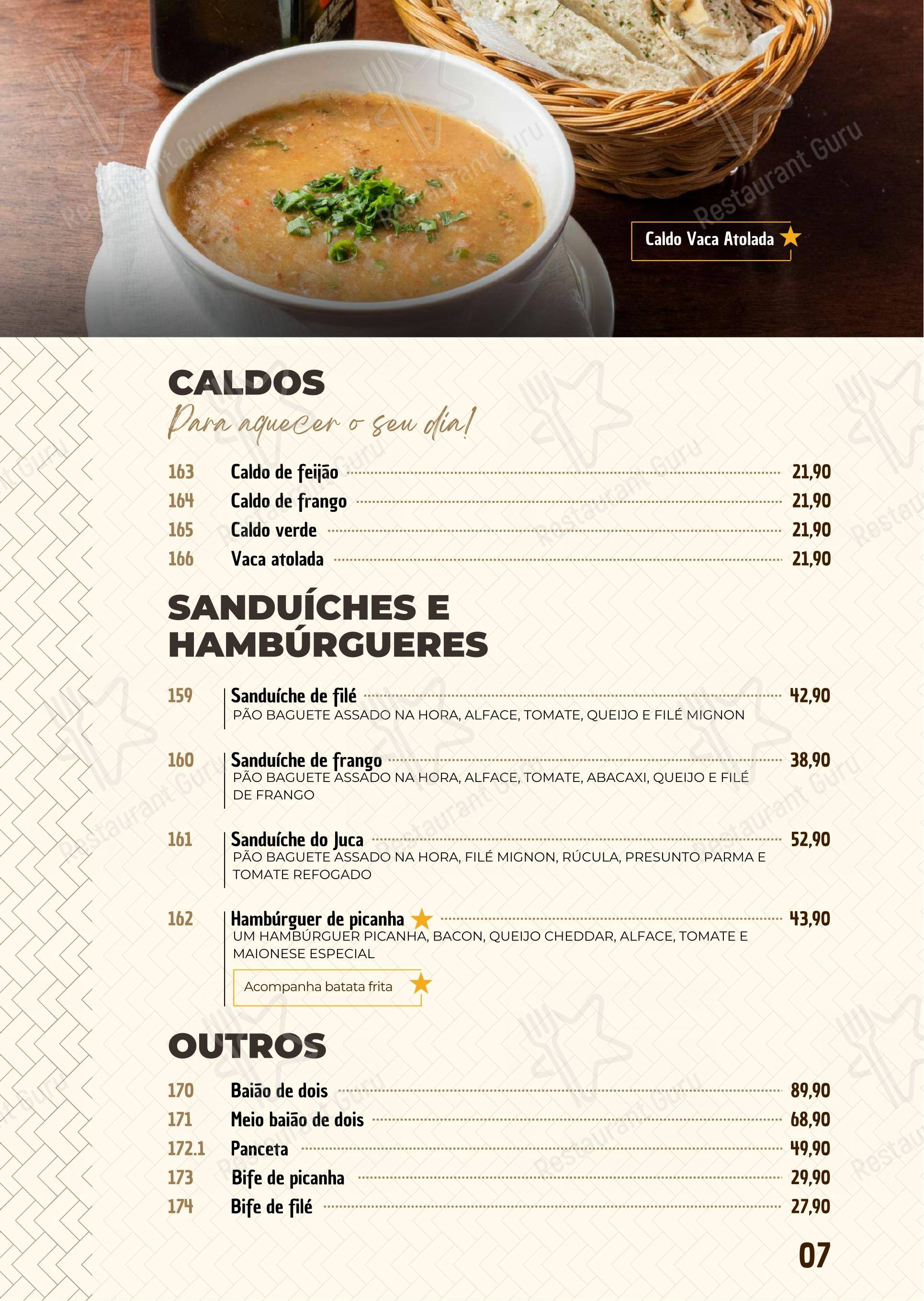 Seu Juca em Brasília - Menu bar