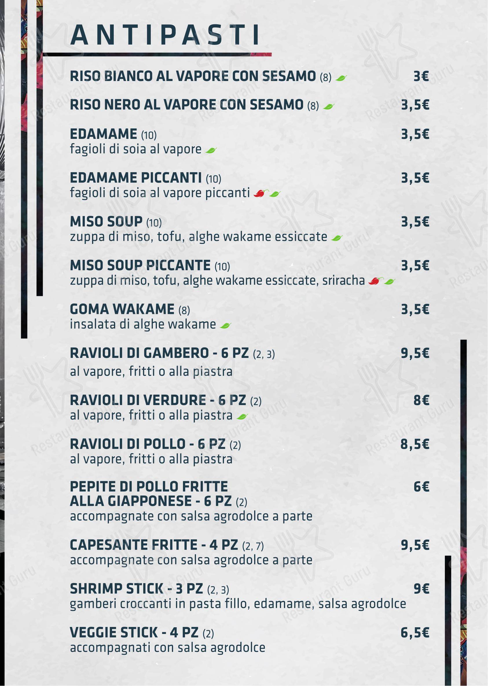 菜单 per Shabu Monza ristorante