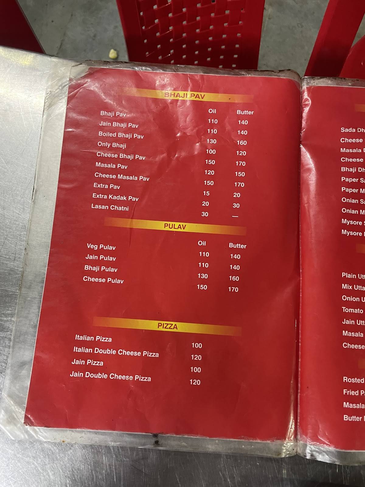 Shiv Shakti Bhaji Pav Corner menu